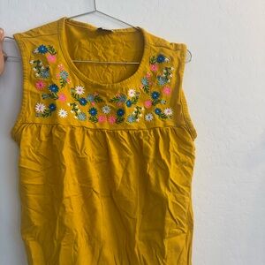 J. Crew Mustard Yellow Cotton Top